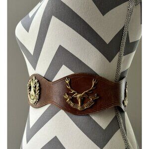 Roger Van S Leather Belt Vintage 1960s Custom Made Signed sz 24 Cuidich 'n Righ